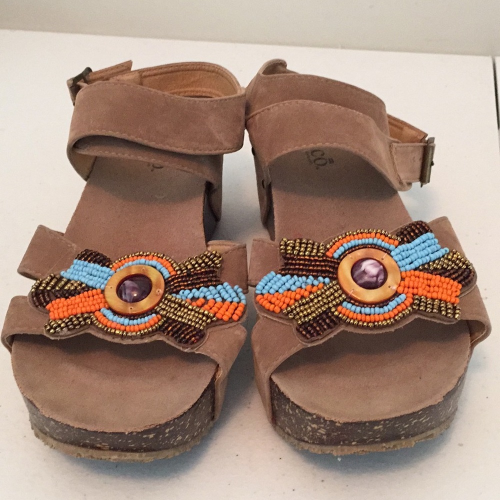 Bucco beaded platform sandals